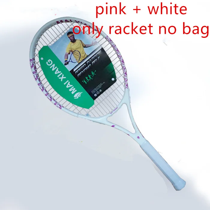 Высококачественные ракетки для тенниса из углеродного волокна. Теннисный захват размер 4 1/4 raquetas de tenis. Продукция бренда Mai Xiang - Цвет: White pink no bag