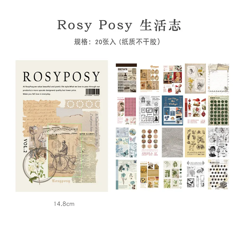 Kawaii Rosyposy Life Series Cute Sticker Custom Stickers Diary Stationary Flakes Scrapbook DIY Decorative Stickers