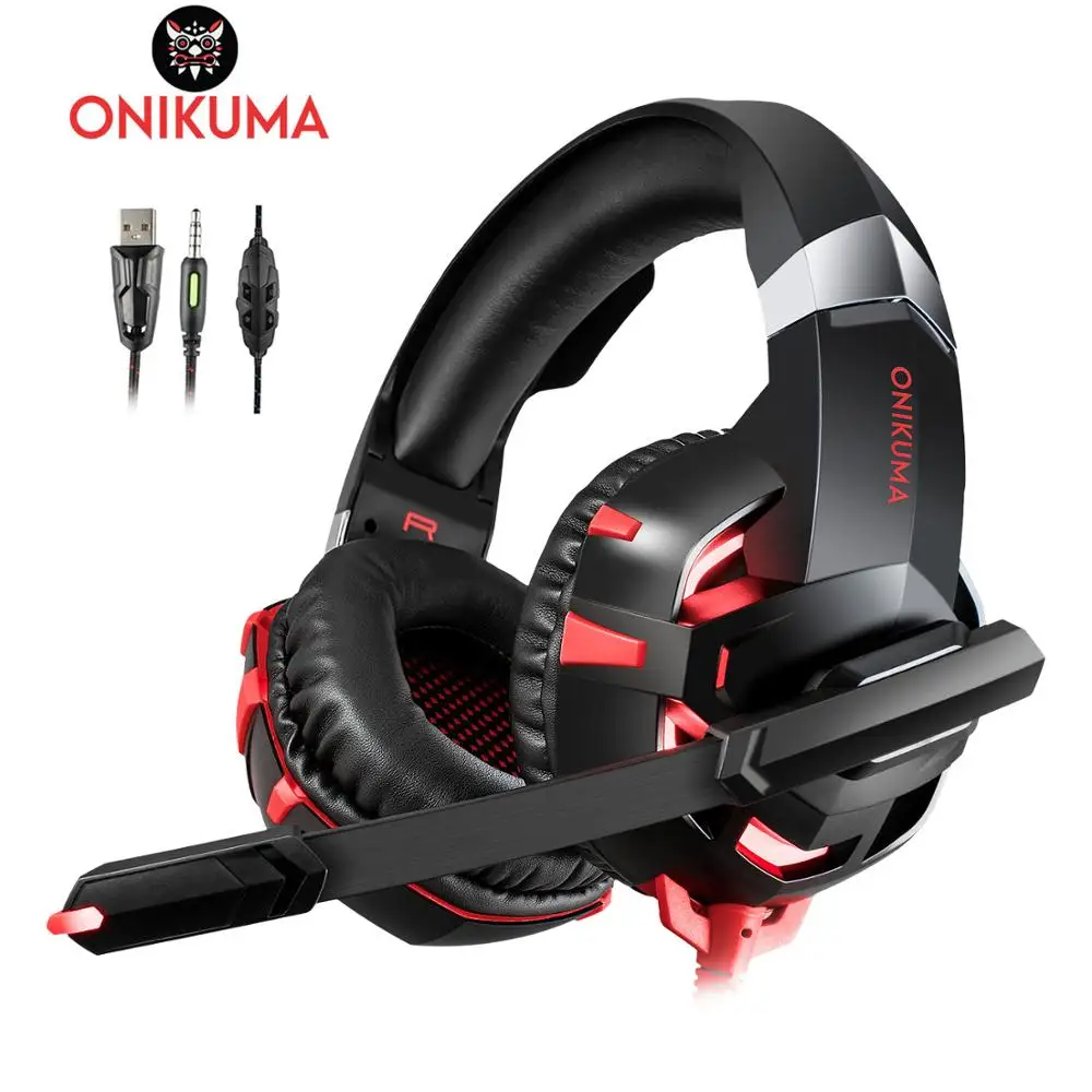 ONIKUMA K2 PS4 игровая гарнитура casque PC стерео наушники с гарнитурой светодиодный фоном
