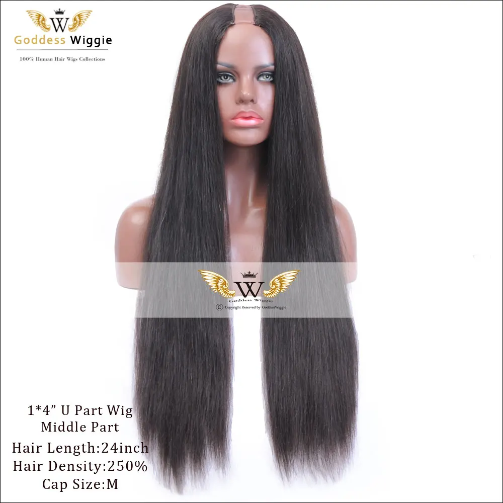 

250Density Human Hair Natural Color U Part Lace Wigs Silky Straight U Part Lace Front Wigs For Women Remi Hair