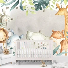 Beibehang пользовательские фото обои слон жираф животный мир детская комната настенная фреска фон 3d обои papel parede