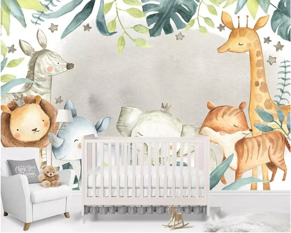 

Beibehang Custom Photo Wallpaper Elephant Giraffe Animal World Children's Room Wall Mural Backdrop 3d wallpaper papel parede