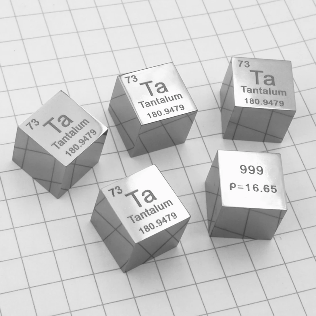  10 x 10 x 10mm Mirror Polish Tantalum Cube Periodic Table Of Elements Cube(Ta≥99.9%)
