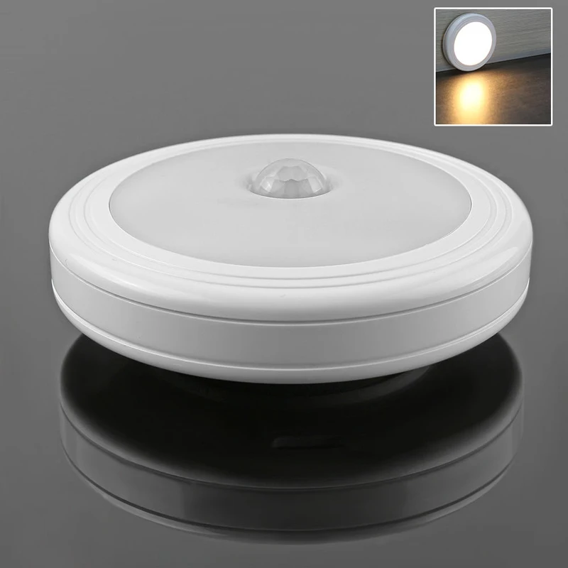 Infrared IR Bright Motion Sensor Activated LED Wall Lights Night Light Auto On/Off Battery Operated for Hallway Pathway 2 Color