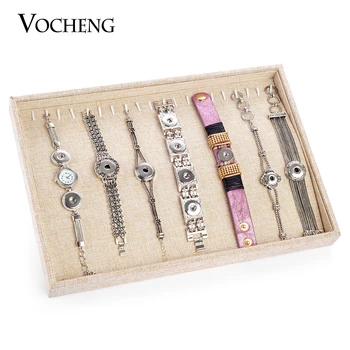 

Vocheng 2 Styles Linen 3 Styles Lint Display Tray Cases Bracelet and Snap Charms Box Packaging Jewelry NN-430
