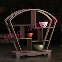 Твердой древесины куриное крыло дерево, вентилятор формы курьез полки, орнамент маятник стойке