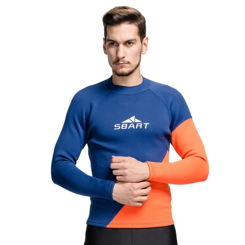 

SBART 2016 2MM Wetsuit Men Neoprene Shirt Swim Dive Surf Shirts Long Sleeve Rash Guard Neopreno Keep Warm Plus Size M 3XL P740