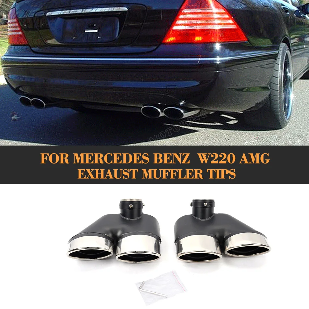 Statinless Steel Exhaust Pipe for Mercedes Benz W220 AMG muffler tips for Mercedes Benz w220 stainless steel car exhaust pipe tips dual muffler tips tailpipe for mercedes w220 benz s class s430 s500 amg accessories