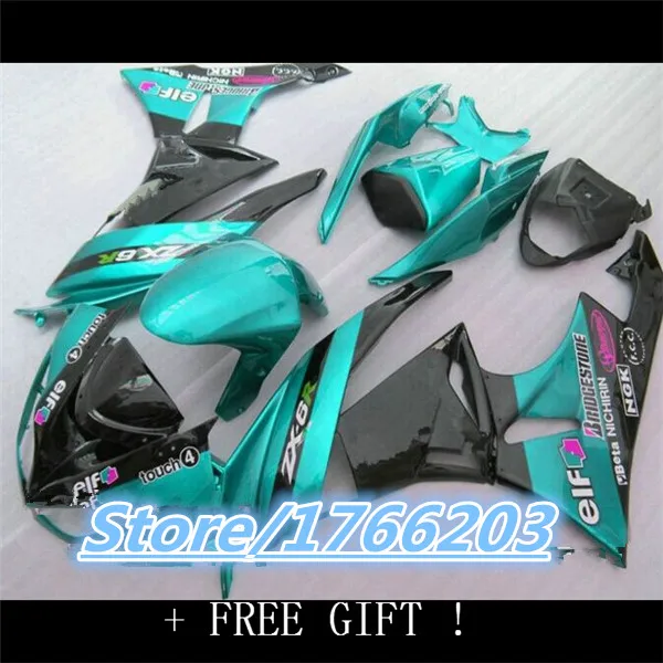 Fairings kits for 09 12 Kawasaki ZX6R blue black 2009 2010 2011 2012