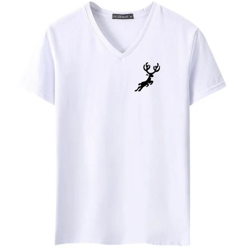 

Men T-Shirts Plus Size 5XL 4XL Tee Shirt Homme Summer Deer Print V neck Men's T Shirts Male TShirts Camiseta Tshirt Homme