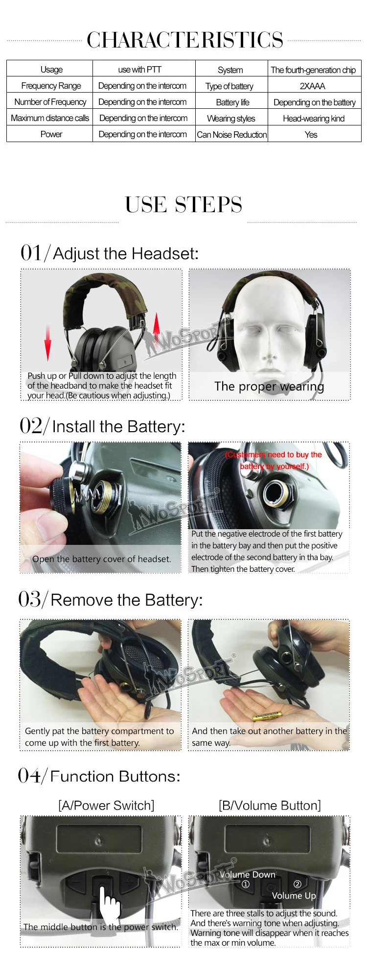military ar 15 accessories paintball airsoft outdoor CS wargame MSA SORDIN tactical headset for hunting shooting (6)