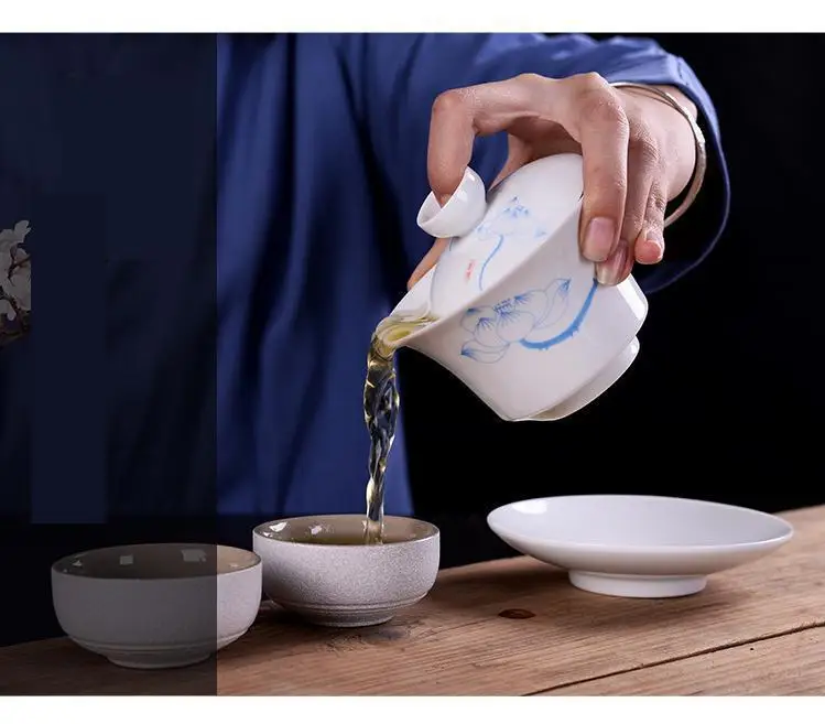 150 мл керамическая чайная чашка Gaiwan фарфоровая Kungfu для церемонии Tureen