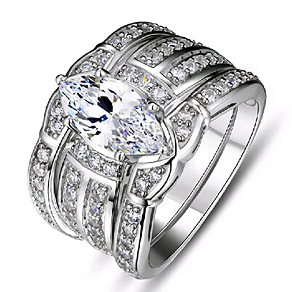 New Arrival Stainless Steel Zircon Jewelry Crystal Three Combination