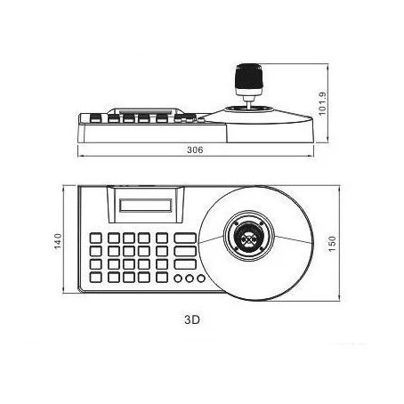 Встроенный Pelco-p Pelco-d 3D RS485 джойстик Клавиатура Управление; для аналоговые камеры ptz зум/Ирис/Управление фокусировкой SKB-301