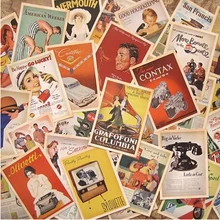 Juego de tarjetas de memoria de estilo clásico, póster famoso Vintage, tarjetas de felicitación, regalo de Año Nuevo, 32 unids/lote