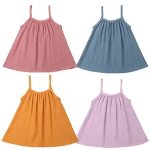 Пляжное платье для девочек от 1 до 5 лет повседневное Мягкое хлопковое платье одежда для маленьких девочек платье для маленьких детей летнее праздничное платье