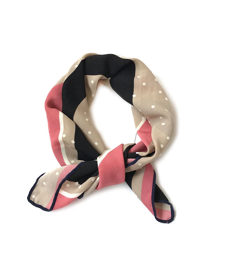 

Yishine 2colors Small Soft Squares Decorative Multi-functional Head Elegant Feather Prints Ladies ScarvesSilk Scarf