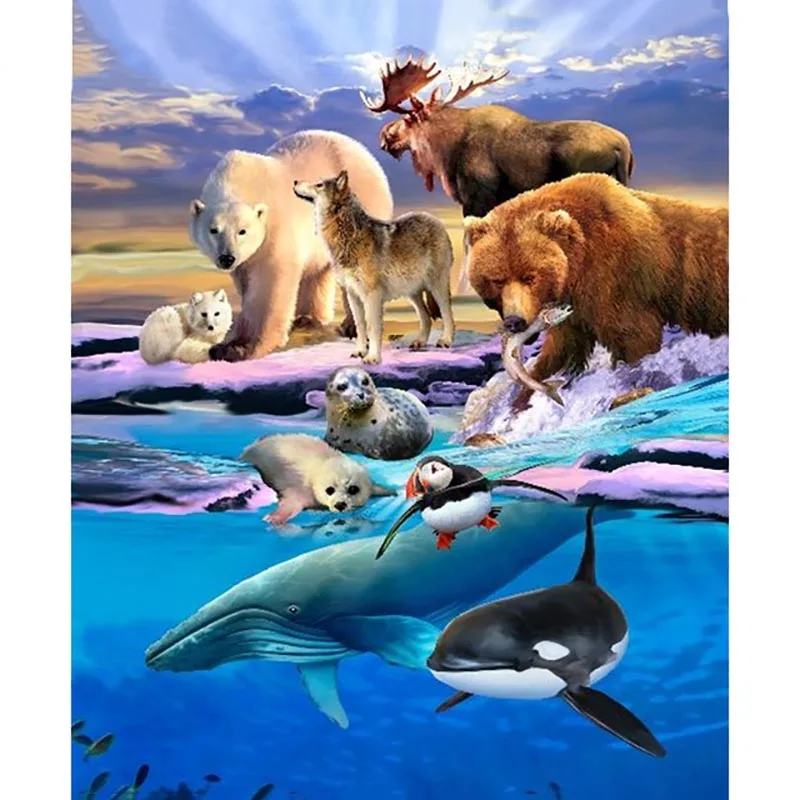 

Wall Sticker Cross Stitch Ice Age Animals 5D DIY Diamond Painting Handmade Canvas Suitable Mosaic Home Decor Full Square Drill