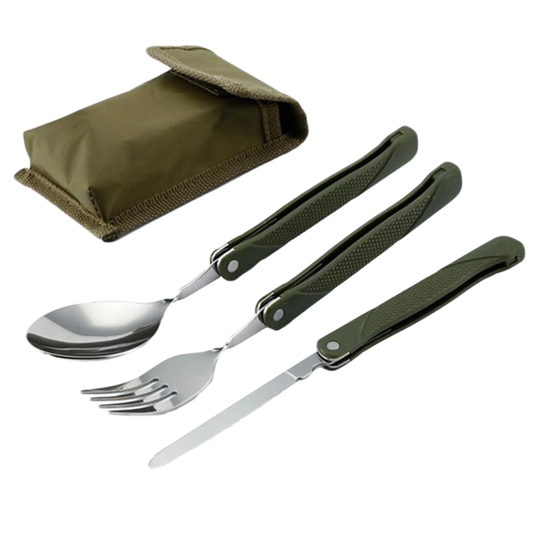 Nuevo 2018 Portable Mini vajilla plegable herramienta al aire libre cubiertos con cuchara tenedor cuchillos camping equipo
