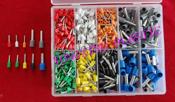 

860PCS/box cord end terminal wire cable ferrules from #22 to#10 8 size 8 color