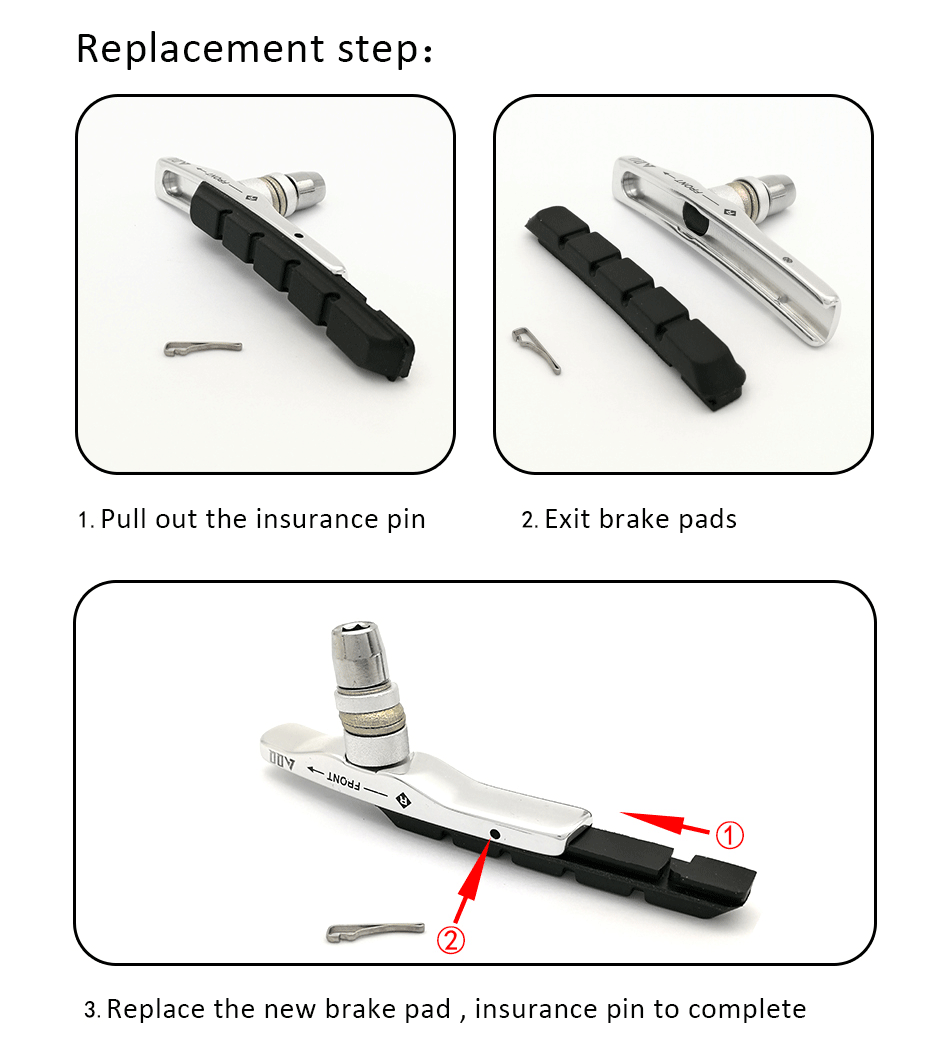 AQQ 1 пара тормозные колодки для горного велосипеда тормоза велосипедные V-Brake Holder обувь Резиновые блоки прочные велосипедные аксессуары