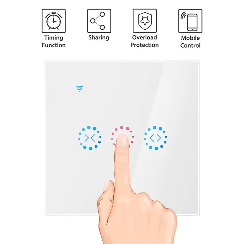 Новый США Plug Wi Fi Smart Touch шторы переключатель голос Управление по Alexa и Google телефон для механический предел жалюзи двигатель