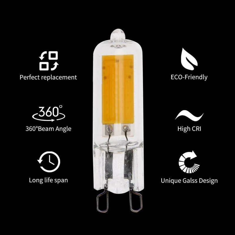 G9 светодиодный светильник COB 15 Вт, галогенный эквивалент 2 Вт 110 В 220 В, Диммируемые G9 лампы для подвесного освещения, приспособление для домашнего освещения, люстры