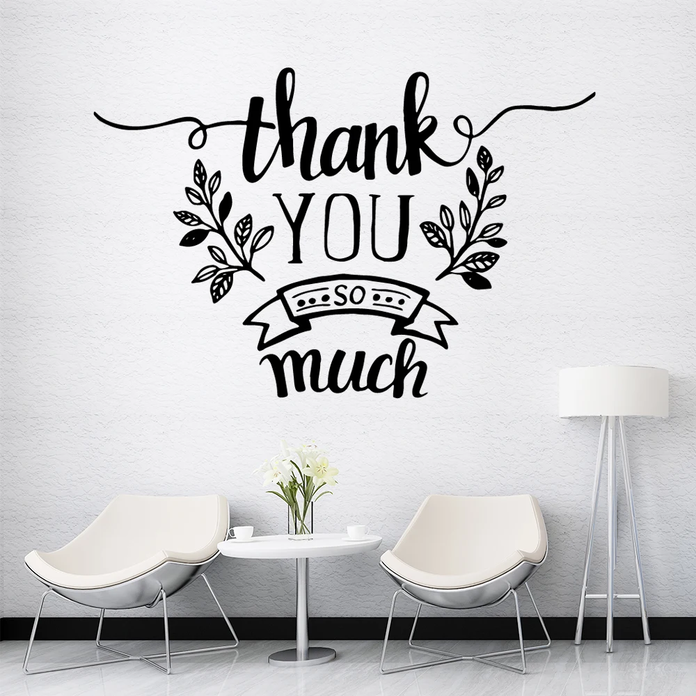 Fun Thank You So Much Wall Art Sticker Modern Wall Decals Quotes