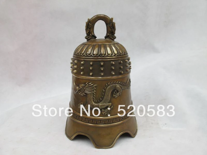 

China Copper Bronze Dragon King Buddhism Temple Classic Bell statue