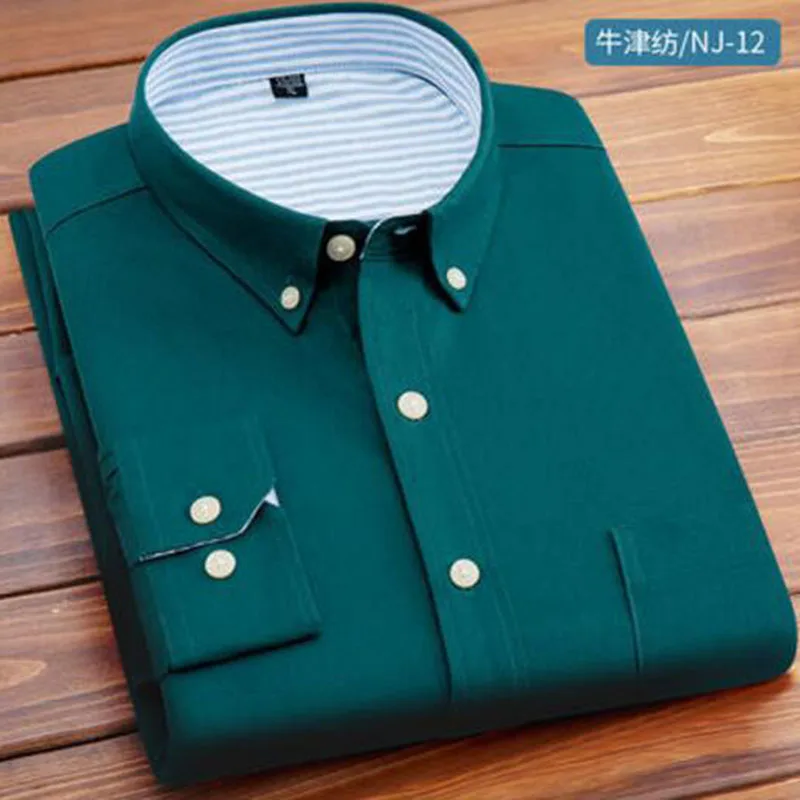 

Men Oxford Pure Cotton Breathable Soft Shirts Camisa,Candy Solid Color High Quality Casual Loose Spring Shirts Chemise Big Size