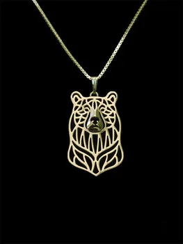 

2016 Trendy high quality cute Bear pendant necklace women gold silver plated statement necklace men cs go wholesale collares