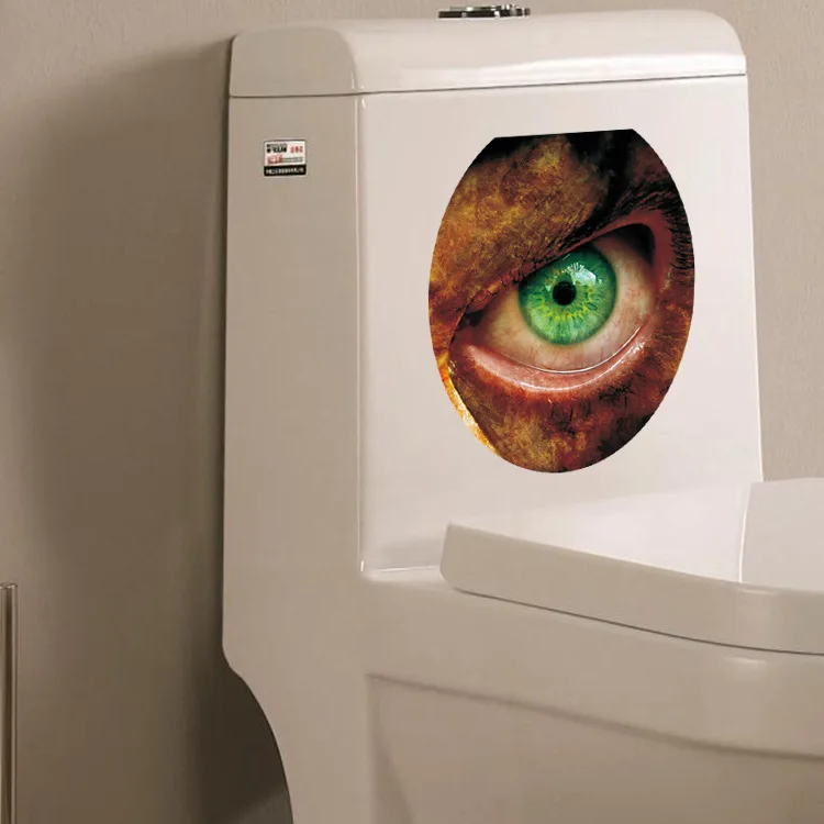 Настенные стикеры Scary Eye для ванной комнаты Настенная Наклейка туалета домашний