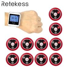 RETEKESS Wireless Waiter Calling System For Restaurant Service Pager System Guest Pager 1 Watch Receiver + 10 Call Button F3288B цена RETEKESS Wireless Waiter Calling System For Restaurant Service Pager System Guest Pager 1 Watch Receiver + 10 Call Button F3288B цены онлайн