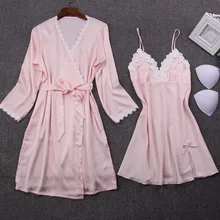 Женское сексуальное кружевное нижнее белье, пижама с подушечкой на груди, женские халаты, наборы платьев, Мини Ночная рубашка, женский домашний халат, костюм