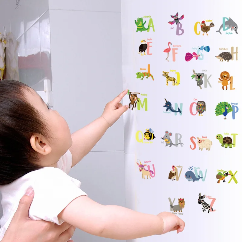 

Hot sale of 26 letters with heart Small size stickers Switch small cabinet notebook refrigerator wall stickers children's room