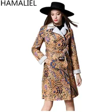 HAMALIEL, зимнее женское пальто из овчины, модное двубортное шерстяное пальто из искусственной замши с принтом ягненка, теплая верхняя одежда с поясом