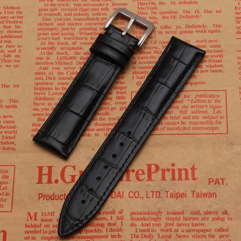 

14mm 16mm 18mm 20mm 22mm Genuine Leather Watchband Croco Pattern Watch Band Bracelet Strap Black Watchbands Universal Men Women