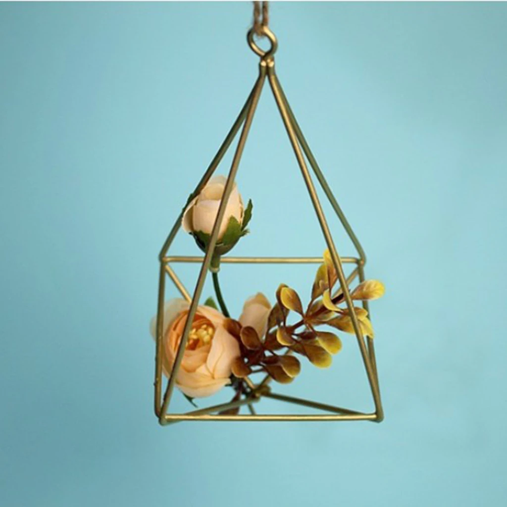 Air Plants Holder Hanging Geometric Shaped Flowers Rack for Wedding Party Wall Art Decor