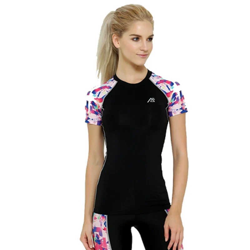 

Women compression yoga shirt base layer tights skin running run jogging Fitness Excercise gym yoga shirt soccer football jerseys