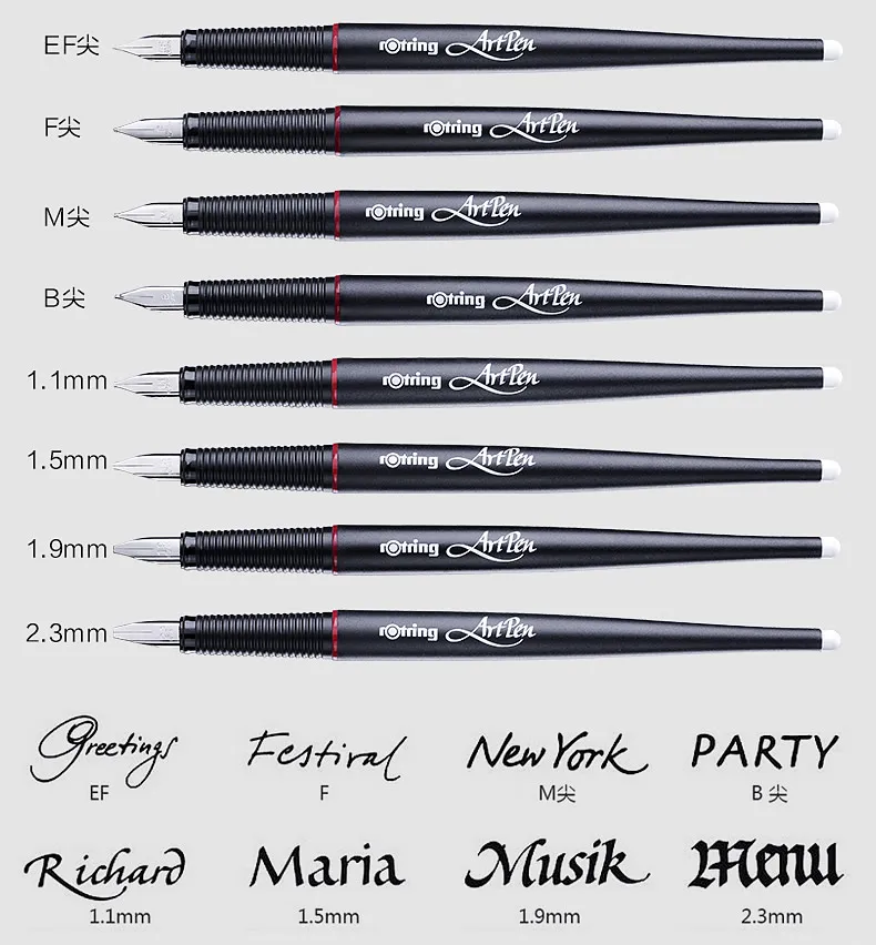 Caneta de Desenho Alemanha Paralelo Original Rotring Artpen Arte Caneta Caligrafia Esboço 1.5 1.9 Set 2.3 Presente 5 rotring drawing pens