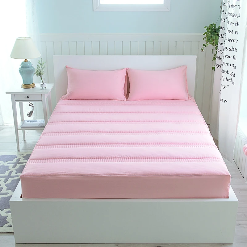 

Washed Cotton Quilted Waterproof Mattress Protector Cover Extra Deep Non Crinkly Anti Allergy Anti Bacterial 3pcs Fitted Sheet