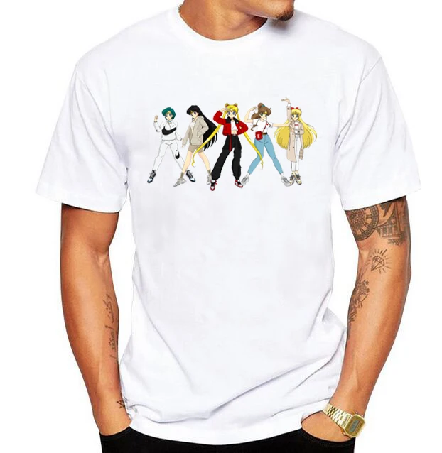 

Anime Sailor Moon Print Summer Men t shirt New Harajuku Fun Cute Fashion Ins Short Sleeve Women's T-Shirt Top