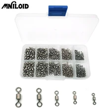 MNILOID 340 шт. Вертлюги для рыбалки поворотный разъем прокатки стали поворотный шарикоподшипник твердые кольца Аксессуары для рыбалки