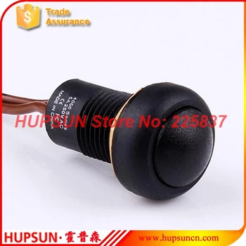 

10pc waterproof black button 12mm momentary push button switch starter non-locking button switch with wire