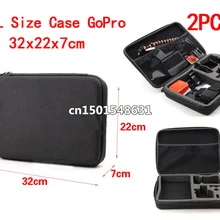 Комплект из 2 предметов, черный Средний Размеры 32x22x7 см Сумки из натуральной кожи GoPro Портативный коробка для хранения на открытом воздухе сумка для хранения чехол для камеры Go pro HD Hero3 2 1