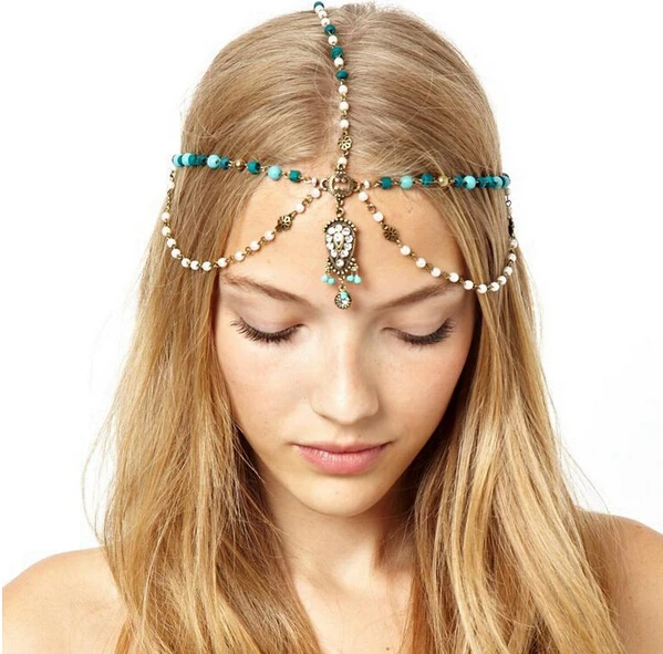 free shipping 1pcs 2016 New Fashion Pearl Tassel Hair Band Hair