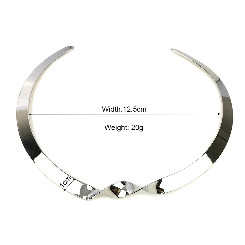 Простые ожерелья для женщин с блестящей металлической поверхностью, панковские геометрические модные ювелирные изделия, колье-ошейник, ожерелье UKMOC