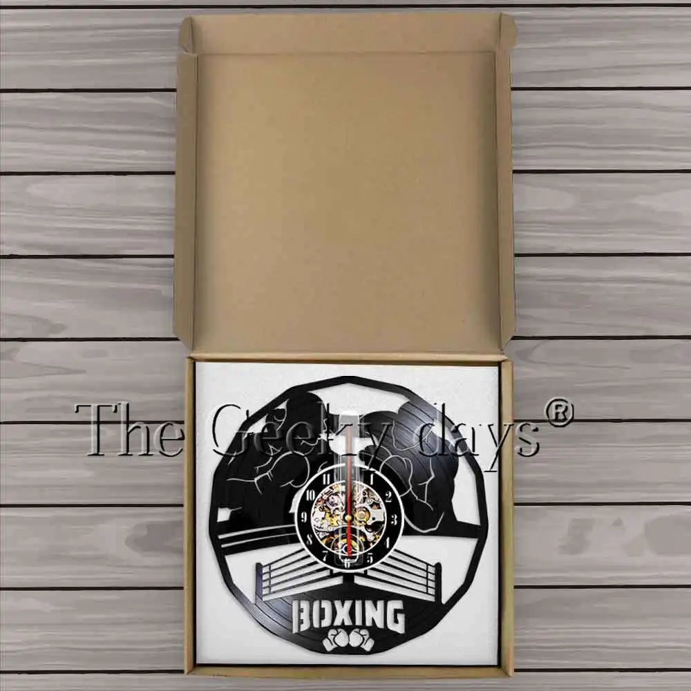 1 шт боксерские настенные часы Pugilism из винила Boxing Main Event 3D современный настенный