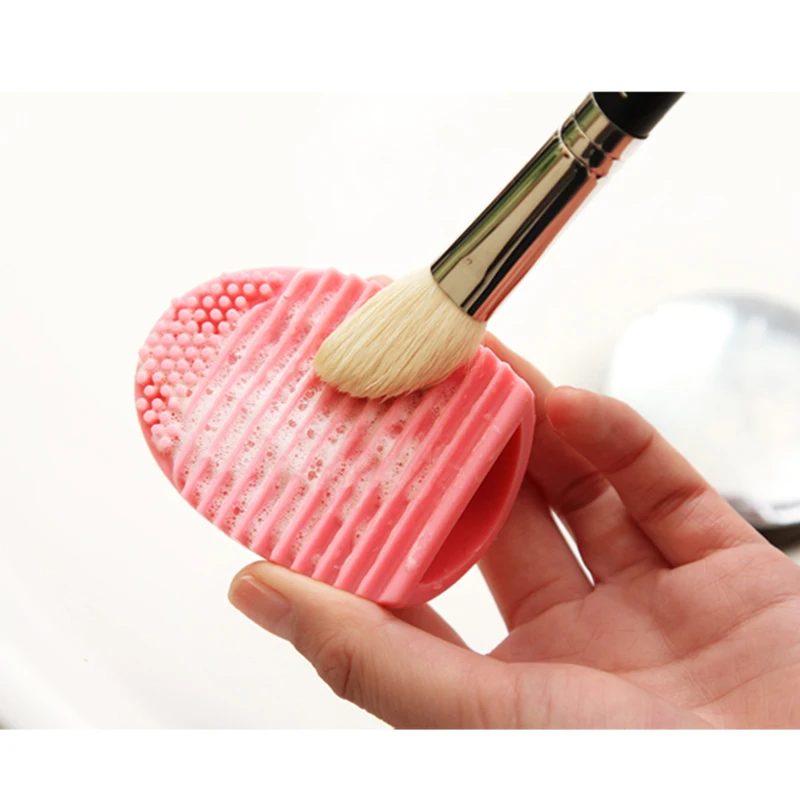 4 Pcs Makeup Brush Cleaner Cosmetic Makeup Brush Egg Silicone Cleaning