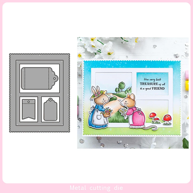 

Frame and labels Metal Cutting Dies for DIY Scrapbooking Photo Album Decorative Embossing Paper Card Crafts Die Cut 2019